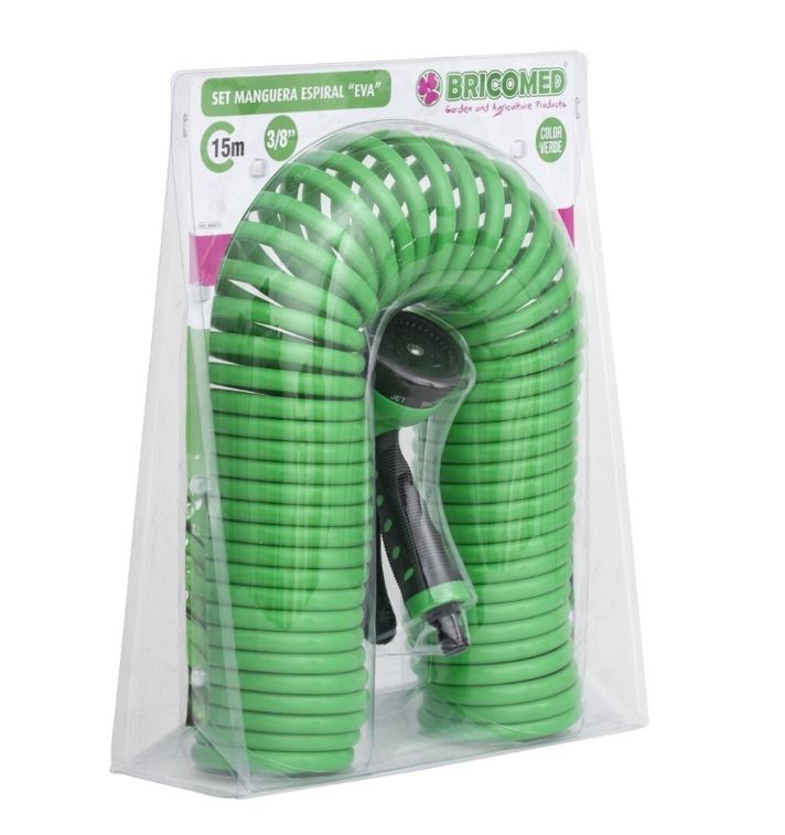 SET MANGUERA ESPIRAL EVA 3/8" 15 m.